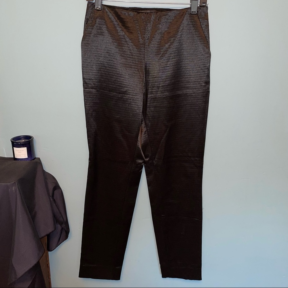 Theyskens’ Theory Casual Black Pants Satin Sheen Size 2